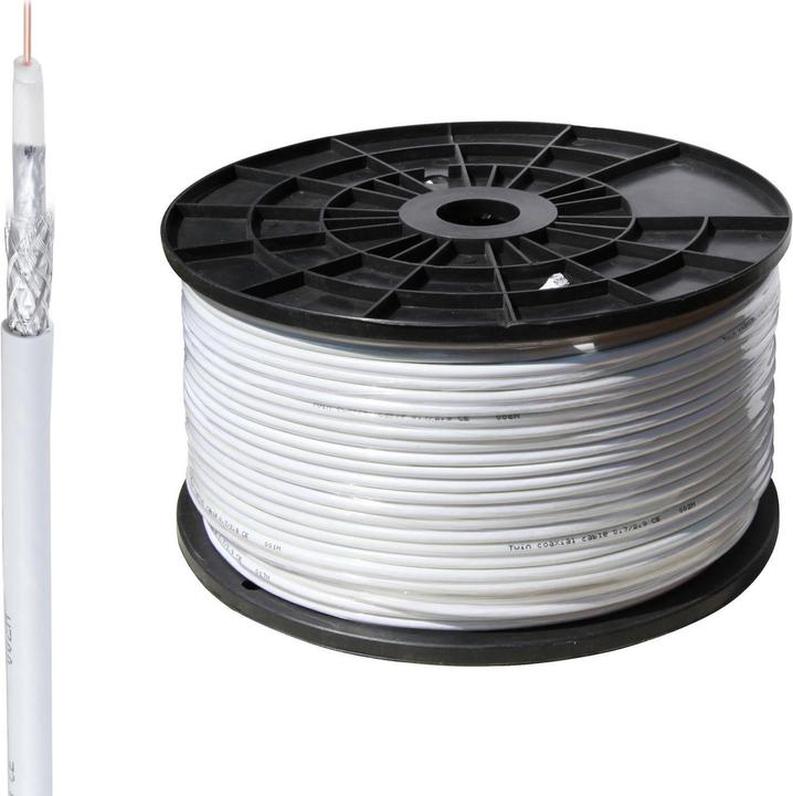 Shiverpeaks ®-BASIC-S--SAT coaxial cable 1.0 / 4.6, 4-fold.shielded, ALU, ring -DIGITAL CCS > 120 dB, 100m (120 dB, Antenna cable)
