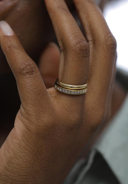 Actual product image Elli Ring Crystals Memoire Band Ring Basic Set of 2 925 Silver (52, 925 Silver)
