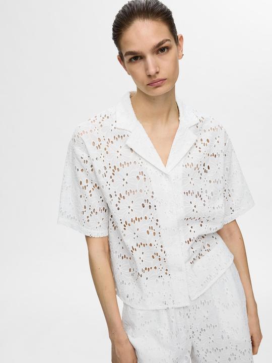 Image du produit Selected Femme Broderie Anglaise Chemise à manches courtes (42)