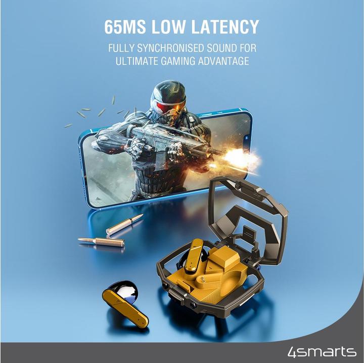 Productafbeelding 4smarts TWS Bluetooth koptelefoon GameBuds (Geen ruisonderdrukking, 24 h, Bedraad)