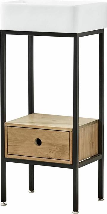 Image du produit Loberon Lavabo Maeva noir/blanc/marron