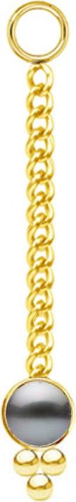 Actual product image Star Piercing Anhänger vergoldet Kette mit Anhänger Perle schwarz drei Kugeln (without brass, Surgical steel 316L)