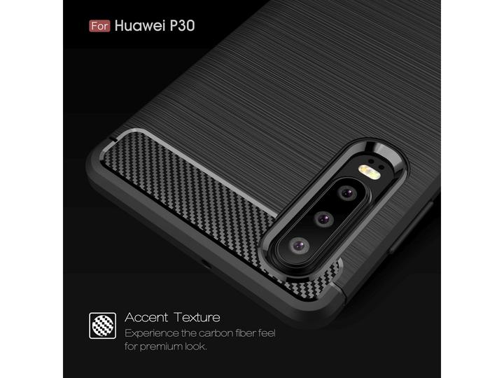 Actual product image Screenguard Huawei P30 Cover Carbon Brushed Soft TPU (Huawei P30)