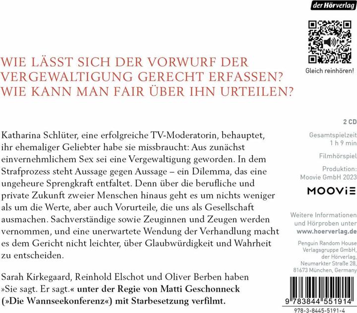 Produktbild Sie sagt. Er sagt (Ferdinand von Schirach, Deutsch)