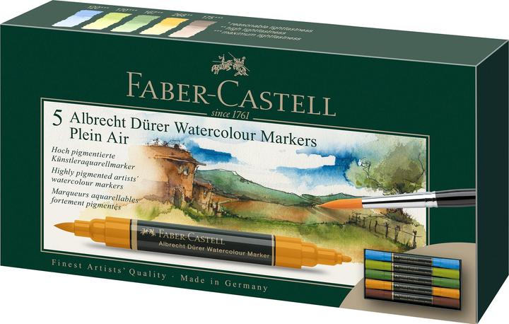 Immagine prodotto Faber-Castell Marcatore ad acquerello Albrecht Dürer 5s Etiu, Plein Air (Marrone, 1 mm, 5 x)