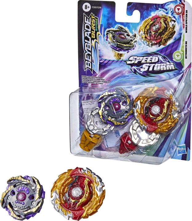 Image du produit Hasbro Beyblade Burst Surge Speedstorm World Spryzen S6 et Betromoth B6 (Allemand, Français, Italien, Anglais, Espagnol, Polonais, Russe, Néerlandais, Turc, Hongrois, Tchèque, Grec, Bulgare, Ukrainien, Croate, Slovaque)