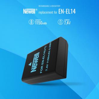 Produktbild Newell Set aus DL-USB-C Zweikanal-Ladegerät und zwei EN-EL14-Akkus für Nikon (Kamera Akku Ladegerät)