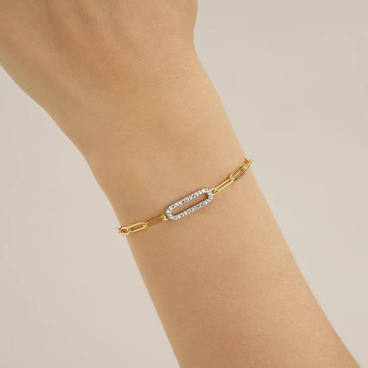 Produktbild Charles Garnier Zweifarbiges Silberarmband, Zirkoniumoxid (21 cm, 925er Silber)
