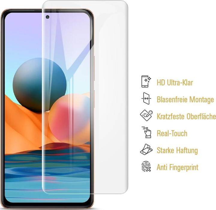 Produktbild Protectorking 2x Panzerfolie Anti-Shock HD Klar (2 Stück, Xiaomi Redmi Note 10)