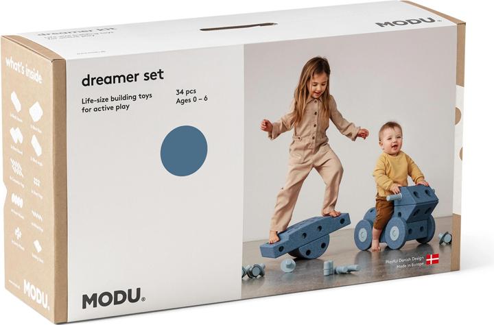 Image du produit Modu Dreamer Kit - Zachte blokken- 33 onderdelen - Open Ended speelgoed- Speelgoed 1 -2-3 jaar - Deep Blu