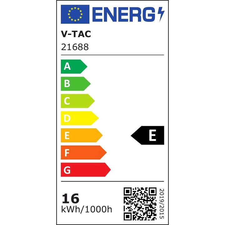 Energie-Label V-TAC VT122 LEDRöhre SAMSUNG Chip 120cm 16,5W G13 Nano Kunststoff 3000K (G13, 16.50 W, 1850 lm, 1 x, E)