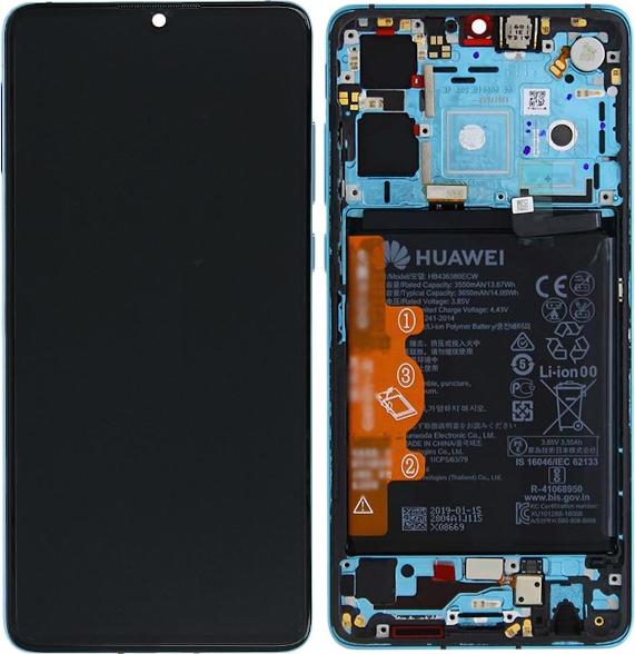 Image du produit Huawei LCD + Touch + Frame + Battery pour ELE-L29, ELE-L09 P30 - aurora blue - New Version (Écran, Huawei P30)