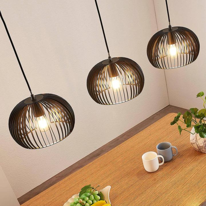 Produktbild Lindby Jusra 3 Pendelleuchte Black (E27)