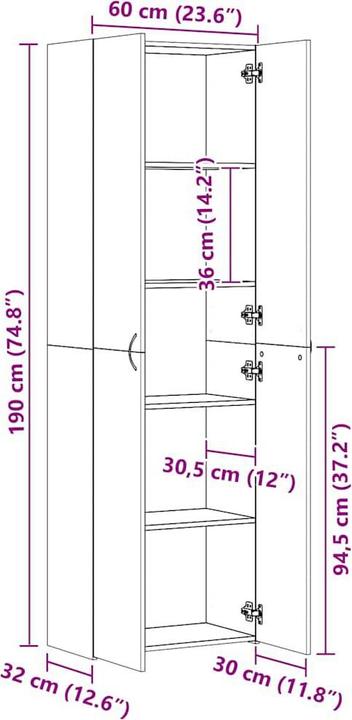 Produktbild VidaXL Cadeo (60 x 32 x 190 cm)