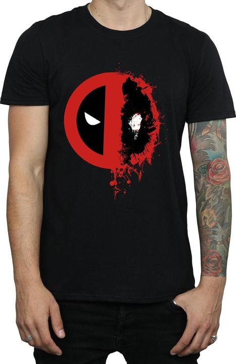 Actual product image Mens Deadpool Split Splat Logo T-Shirt (S)