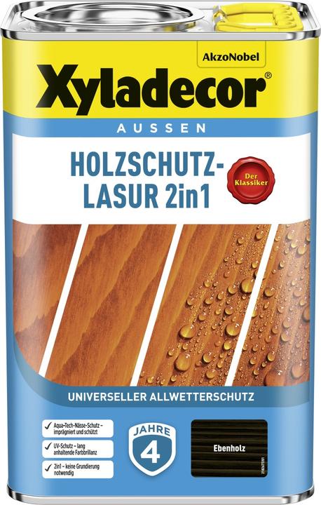 Image du produit Xyladecor Lasure de protection du bois ébène 4 L (ébène, 4 l)