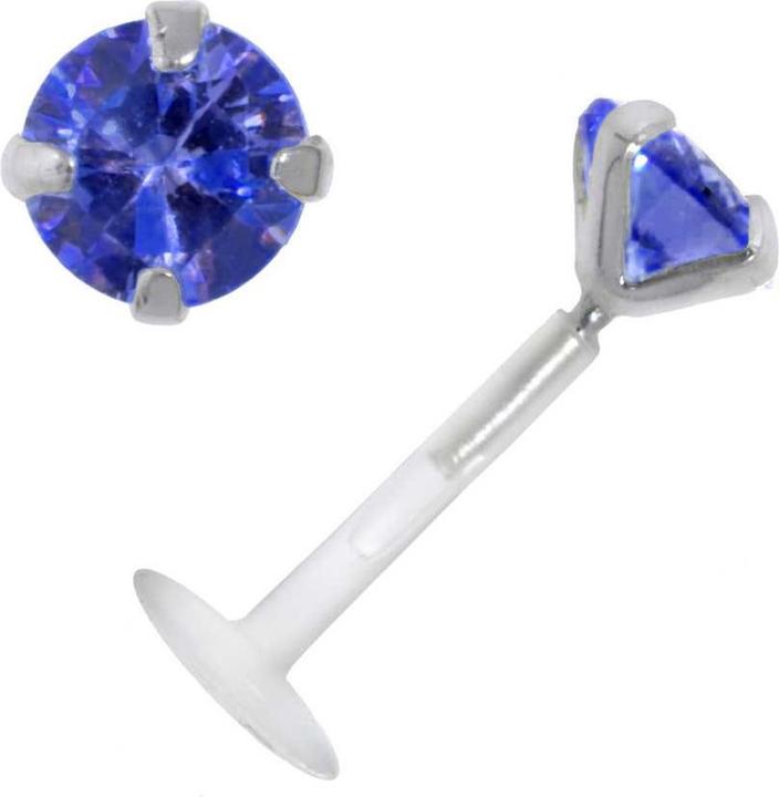Actual product image Bijouteria Piercing for lip/Tragus (Silver 925, Zirconia, Bioplastic)