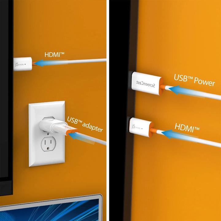 Actual product image j5Create HDMI (Typ A) — USB Typ A (0.60 m, HDMI, USB)