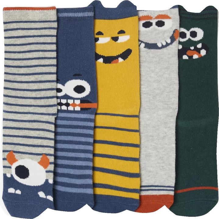 Immagine prodotto Vertbaudet 5er-Pack Jungen Socken mit Monstern (Confezione da 5 pezzi, 35, 38)