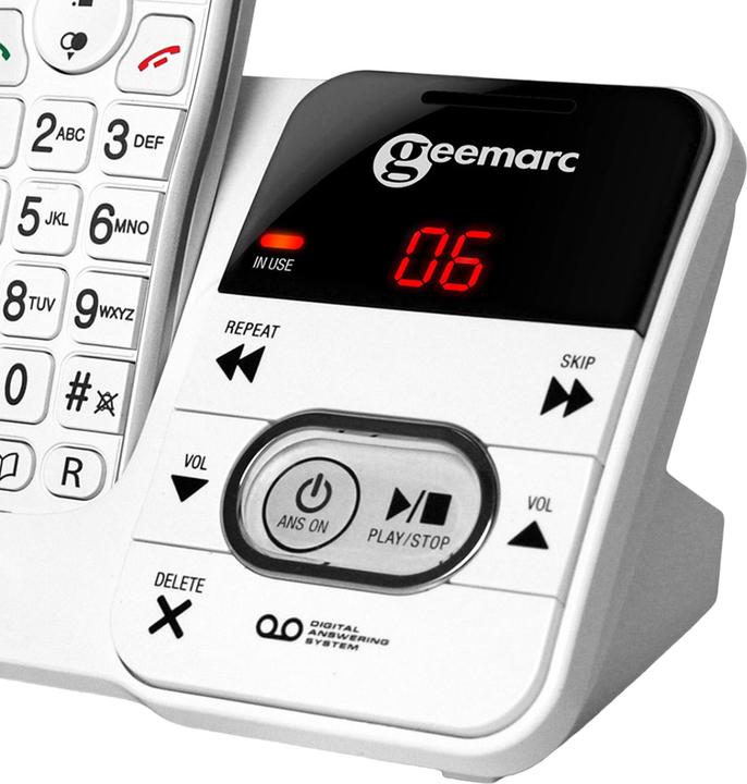 Produktbild Geemarc PACK Mobility 295 Schnurloses Seniorentelefon Anrufbeantworter, Foto-Tasten Beleuchtetes Display Wei