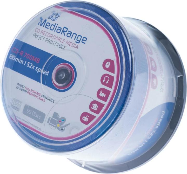 Produktbild MediaRange CD-R Medien 700 MB, Spindel (50 Stück), Medientyp (50 x)