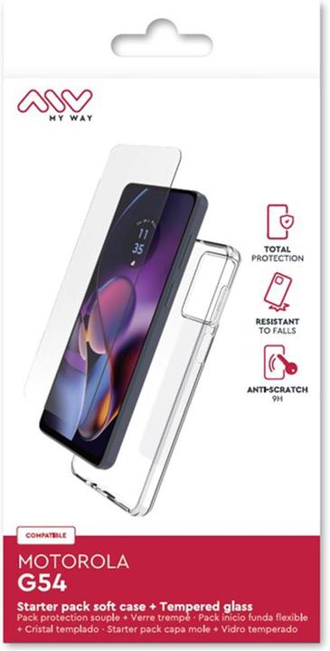 Actual product image My Way Starter Pack Coque Souple Verre Trempe Motorola G54 (Motorola Moto G54)