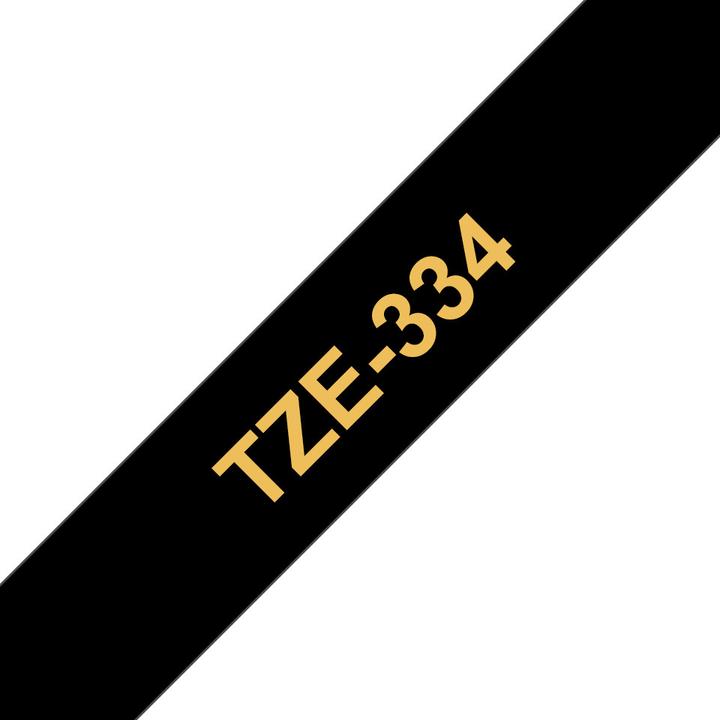 Actual product image Brother Tze-334 (1.20 cm, Gold, Black)