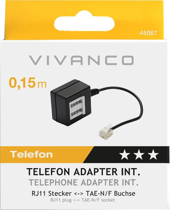 Immagine prodotto Vivanco Adattatore telefonico, accoppiatore RJ11 St.-TAE-N/F.