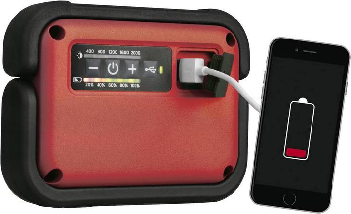 Image du produit 4K5 Projecteur de construction LED insensible avec bonne luminosité et Powerbank intégrée, adapté (2000 lm)