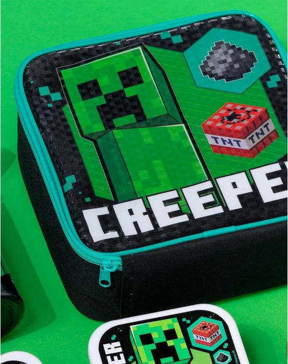 Actual product image Minecraft Creeper Lunch Bag and Bottle