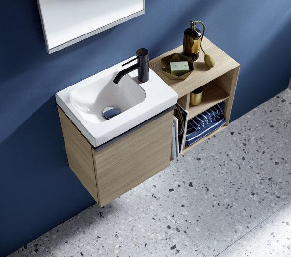 Actual product image Geberit iCon Light hand-rinse basin, 38 cm x 28 cm, with tap hole on the right, without overflow, sh (280 mm, 380 mm)