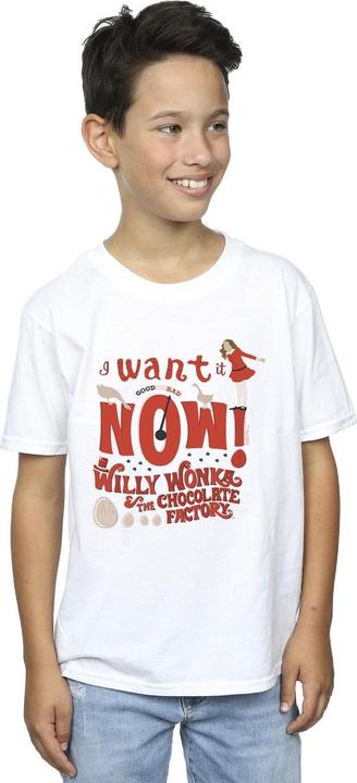 Actual product image Willy Wonka & the Chocolate Factory Boys Verruca Salt I Want It Now T-Shirt (128)