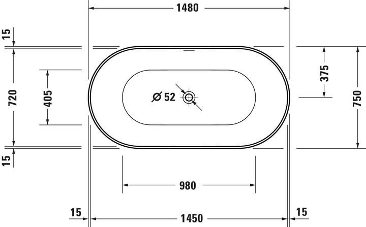 Immagine prodotto Duravit Vasca da bagno DuraKanto (233 l, 150 cm, 75 cm)