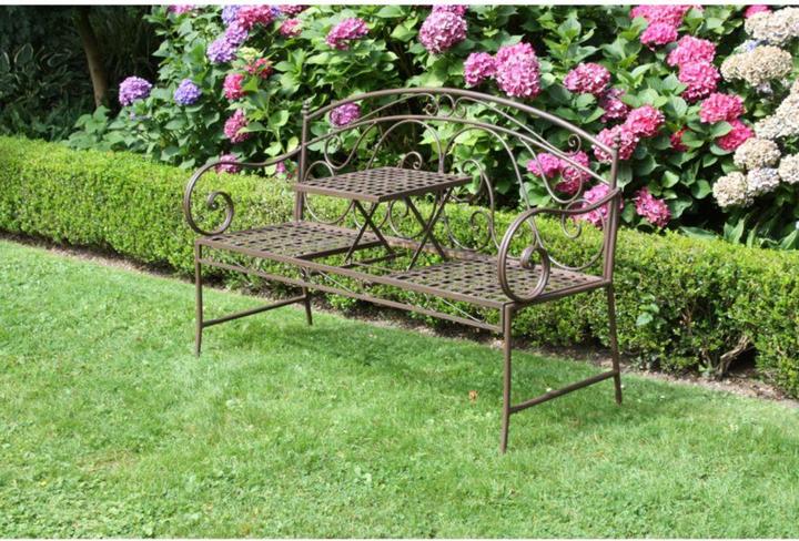 Actual product image Garden Pleasure Garden bench Perpignan brown with folding table