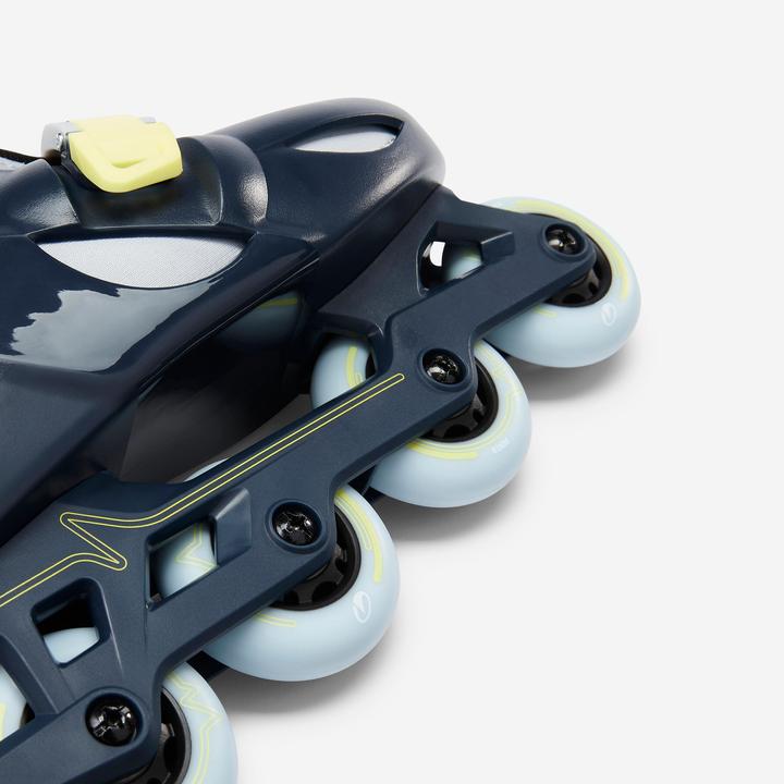 Actual product image Oxelo Play 5 Kids' Inline Skates - Blue/Lemon yellow (32, 34)