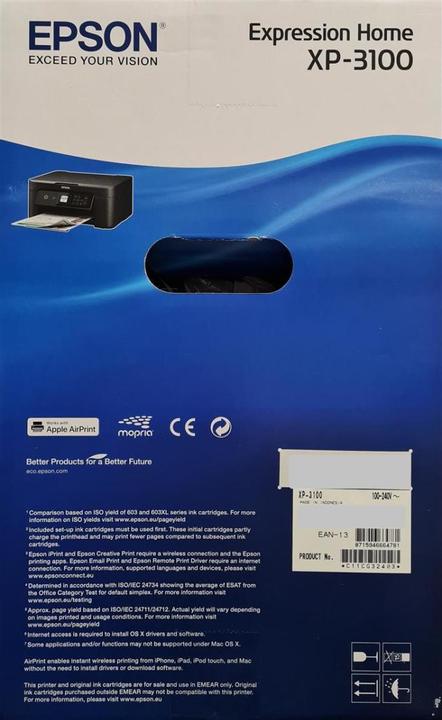Actual product image Epson XP-3100 Home (Ink, Colour)