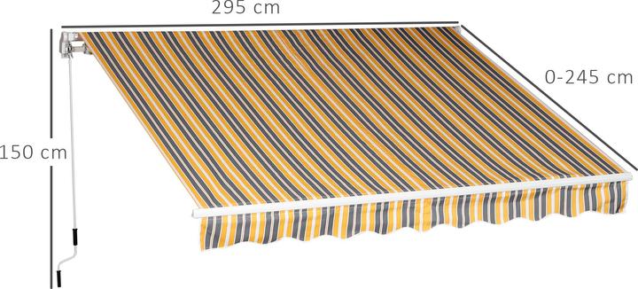 Actual product image Outsunny Garden awning with folding arm (2.95 m)