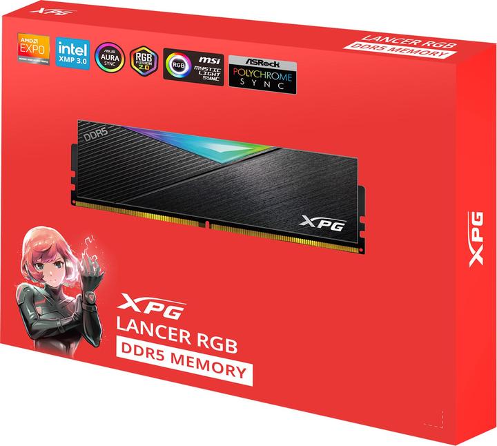 Produktbild Adata DIMM 48 GB DDR5-6800 (2x 24 GB) Dual-Kit (schwarz, AX5U6800C3424G-DCLARBK, XPG Lancer RGB) (2 x 24GB, 6800 MHz, DDR5-RAM, DIMM)