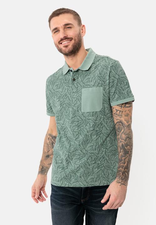 Produktbild Camel Active Piqué Poloshirt aus reiner Baumwolle mit floralem Allover-Print (L)