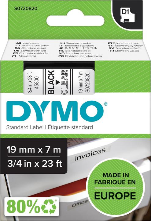 Actual product image Dymo S0720820 Standard tape (1.90 cm, Transparent)