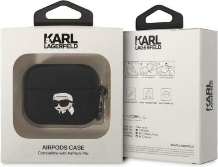 Actual product image Karl Lagerfeld Airpods Pro 3D Logo NFT Karl Head Silicone Case (Headphone bag)