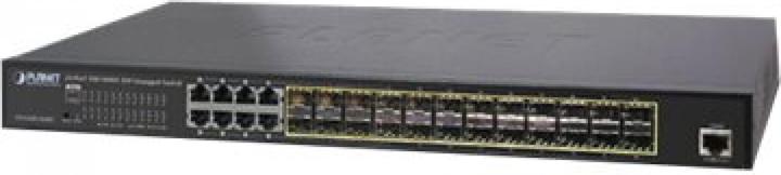 Produktbild Planet L2+/L4 24-Port 100/1000X SFP 8 Shared TP Managed Switches Static Routing IPv4/IPv6 W/ 48V Redunda... (24 Ports)