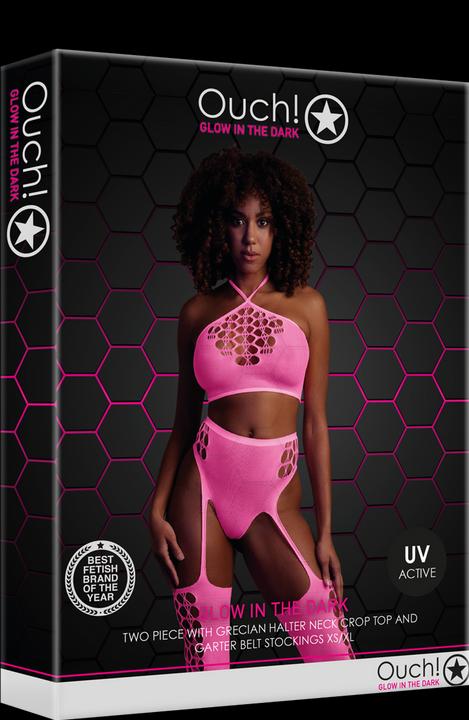 Immagine prodotto Ouch! Two Piece with Crop Top and Stockings - Pink - XS/XL (Taglia unica)