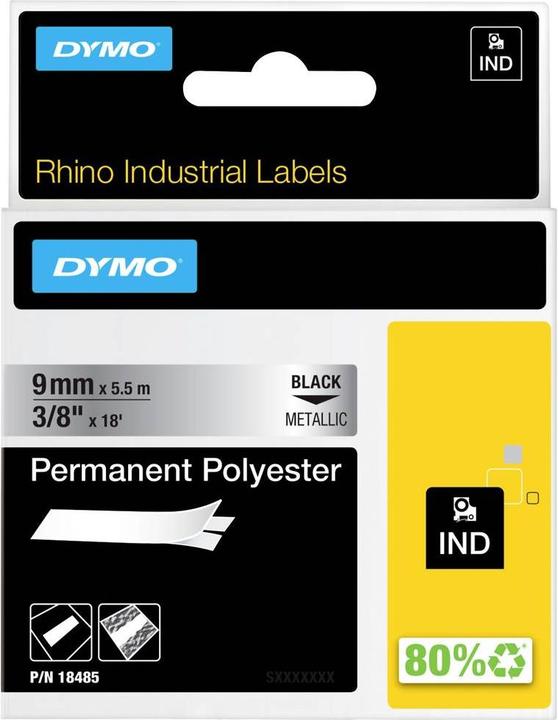 Energie-Label Dymo Schriftband 9mm (0.90 cm, Silber)