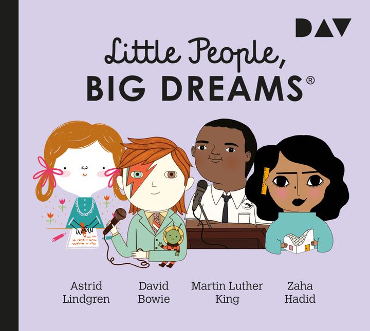 Actual product image Little People, Big Dreams® - Part 4: Astrid Lindgren, David Bowie, Martin Luther King, Zaha Ha (María Isabel Sánchez Vegara, German)