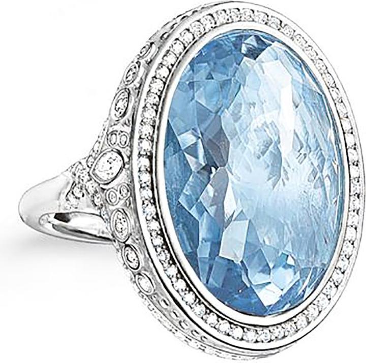 Produktbild Thomas Sabo Ring hellblau und Zirkonia weiss TR2023-644-1 (52, 925 Silber)