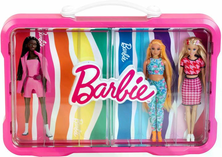 Produktbild Theo Klein BRB - Sammelkoffervitrine für 6 Barbies mit leuchtendem Barbie Logo