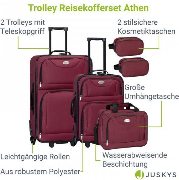 Produktbild Juskys Trolley Kofferset Athen (60 l, M (50 - 90l), L (90 - 115l))