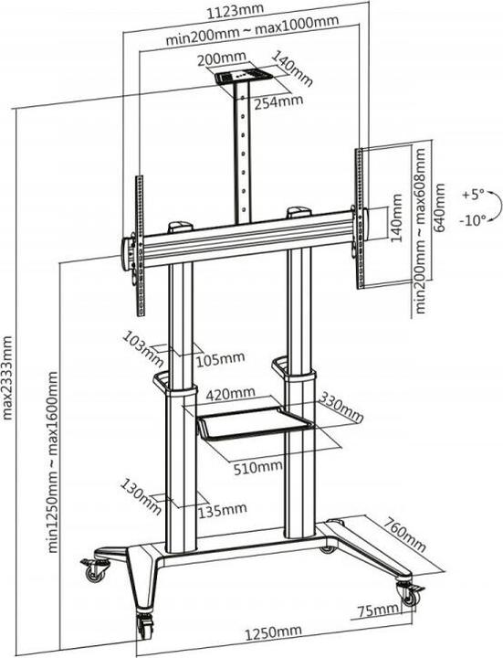 Immagine prodotto Digitus DA-90452 (Universale, 120", 140 kg)