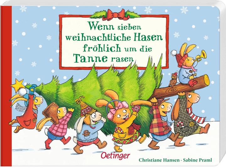 Actual product image When seven Christmas bunnies race merrily around the fir tree